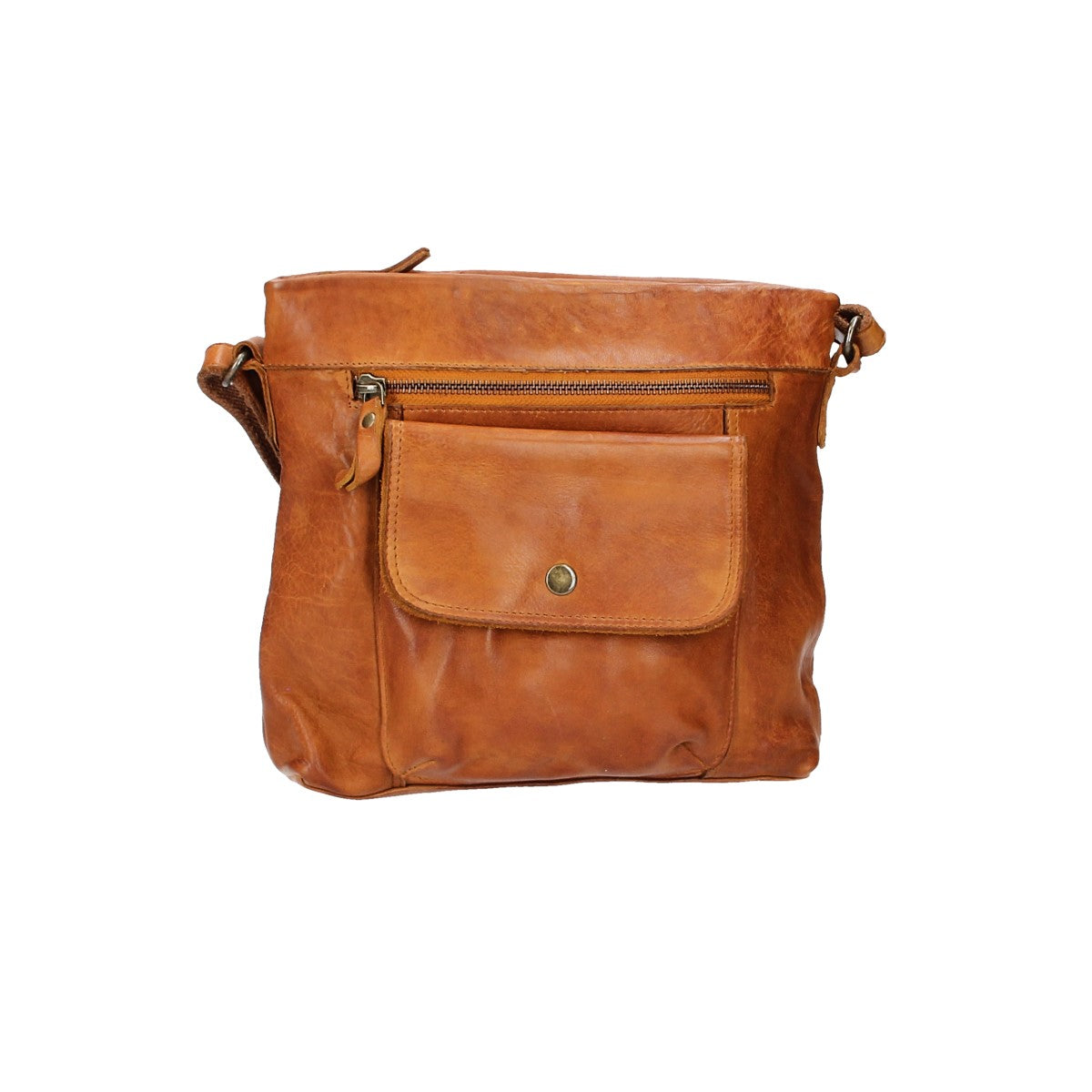 Schultertasche in Gelb mit Vortasche