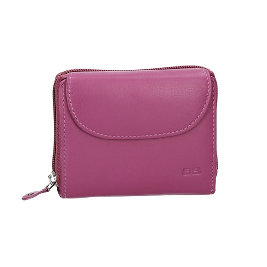 Damenbörse mit Reißverschluss in Beere aus Leder - leder-accessoires.com