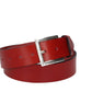 Hochwertiger Ledergürtel 40mm in Rot mit rustikaler Schließe in Silber