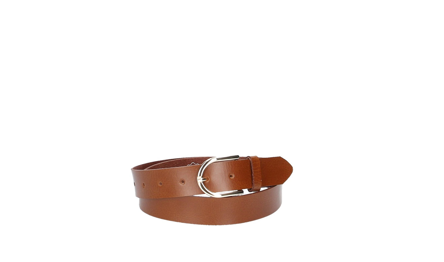 Ledergürtel 30mm in Cognac mit Dornschließe in Light Gold