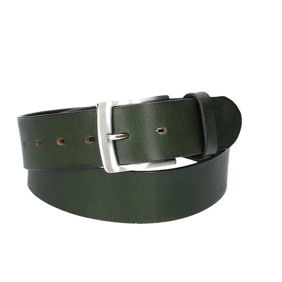 Ledergürtel Grün 40mm mit Dornschließe in Silber - leder-accessoires.com