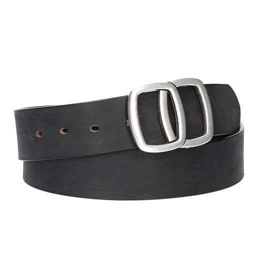 Ledergürtel in Schwarz 40mm mit Schmuckschließe Koppel - leder-accessoires.com