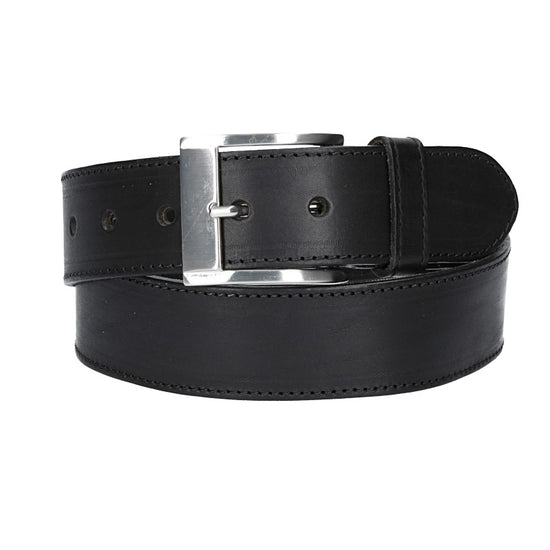 Safegürtel 40mm in Schwarz mit Reißverschluss und Dornschließe - leder-accessoires.com