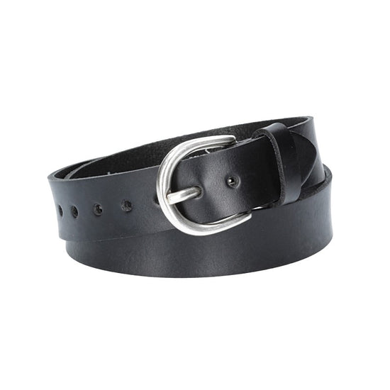 Ledergürtel Kids 25mm in Schwarz mit Schließe in Silber - leder-accessoires.com