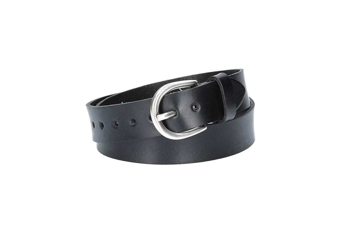 Ledergürtel Kids 25mm in Schwarz mit Schließe in Silber