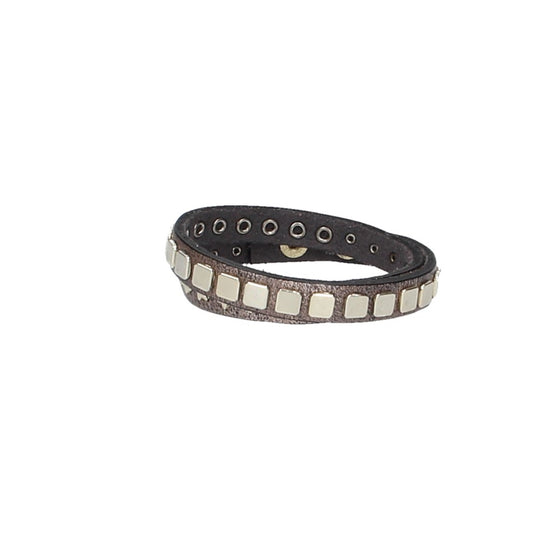 Armband doppelt Rose|Gold in Rochenoptik aus Leder - leder-accessoires.com