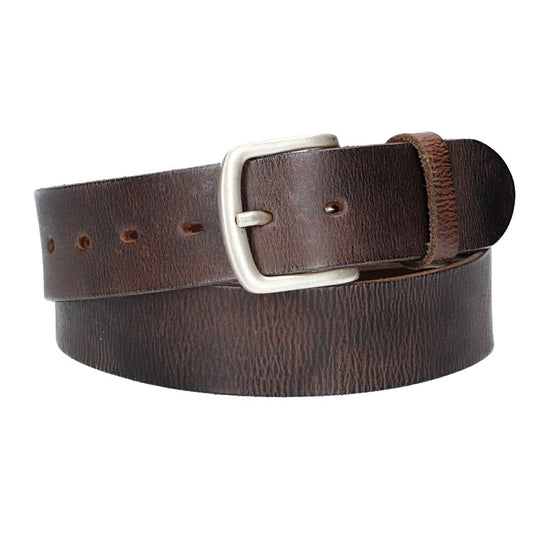 Ledergürtel Braun 40mm mit Dornschließe in Silber - leder-accessoires.com