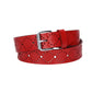 Ledergürtel Kids 25mm in Rot mit Lochmuster und Schließe Silber