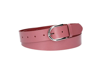 Ledergürtel 30mm in Rosa mit Dornschließe in Silber