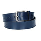 Ledergürtel Kids 30mm abgenäht in Blau mit Dornschließe in Silber