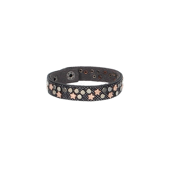 Armband Blau|Metallic mit Nieten aus Leder - leder-accessoires.com