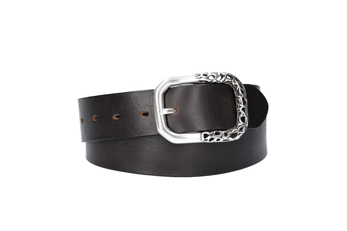 Ledergürtel in Schwarz 40mm mit Schmuck-Vollschließe