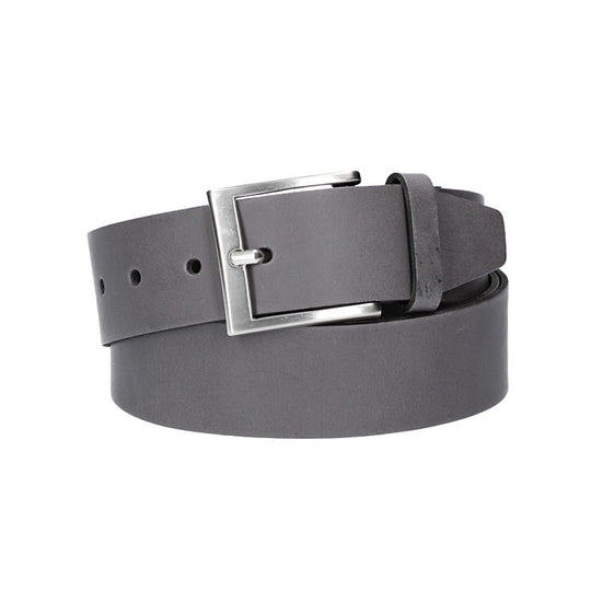 Ledergürtel Überlänge Grau 40mm mit glänzender Schließe in Silber - leder-accessoires.com