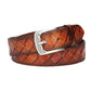 Jeansgürtel 40mm in Cognac mit Rautenprägung und Dornschließe