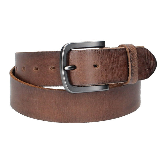 Ledergürtel Braun 40mm mit Dornschließe in Schwarz - leder-accessoires.com