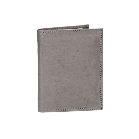 Geldbörse Hochformat in Grau aus Leder - leder-accessoires.com