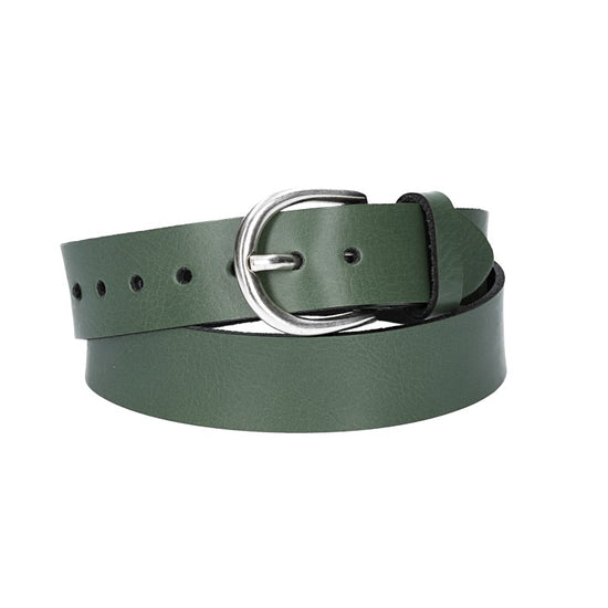 Ledergürtel Kids 25mm in Grün mit Schließe in Silber - leder-accessoires.com