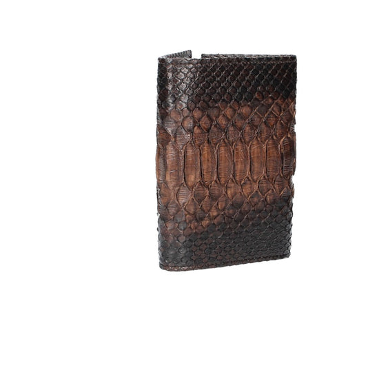 Langbörse mit Überschlag in Braun aus echtem Schlangenleder - leder-accessoires.com