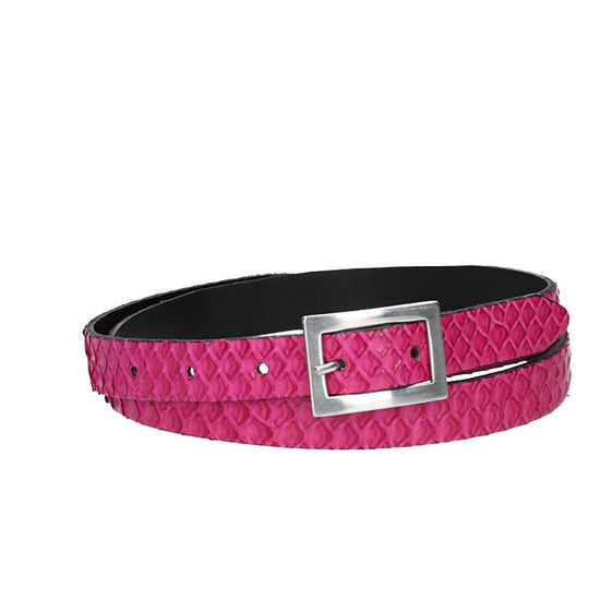 Schlangenledergürtel 20mm Pink und Schließe in Silber - leder-accessoires.com
