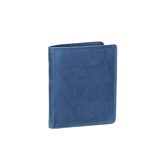 Geldbörse Hochformat klein in Blau|Navy aus Leder - leder-accessoires.com
