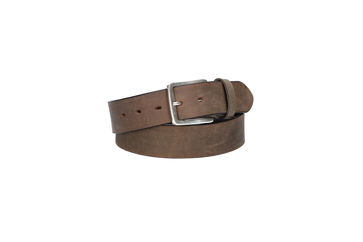 Ledergürtel Grau 40mm mit Dornschließe in Silber