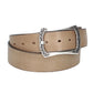 Ledergürtel Sand|Beige 40mm mit Vollschließe in Silber