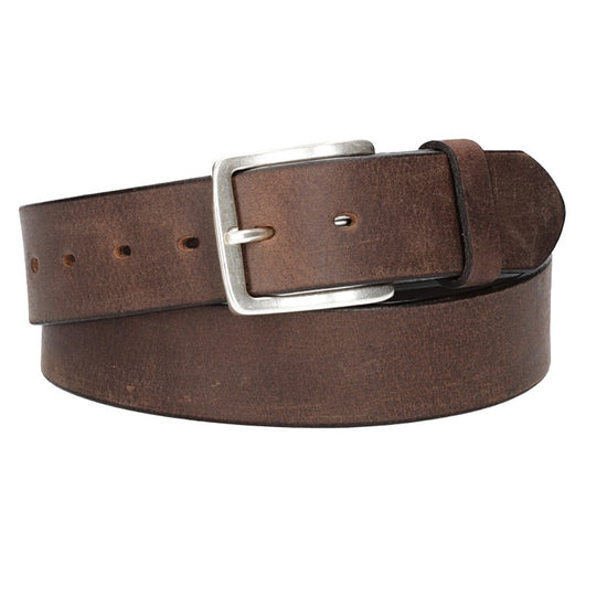 Ledergürtel Braun 40mm mit Dornschließe in Silber - leder-accessoires.com