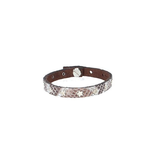 Armband in Echsenoptik mit Sternennieten in Silber aus Leder - leder-accessoires.com