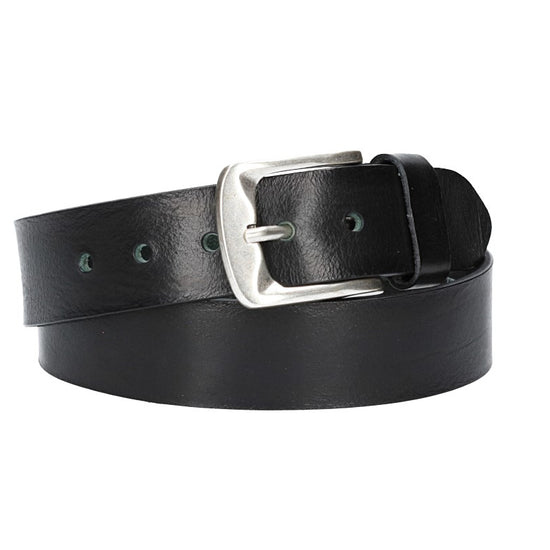 Jeansgürtel 40mm in Dunkelgrün mit Airbrushkante und Dornschließe Altsilber - leder-accessoires.com