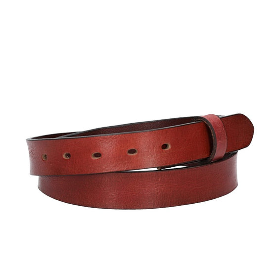 Lederriemen | Gürtelrohling Glanz 30mm in Rot mit Schlaufe und Kapplochteil - leder-accessoires.com