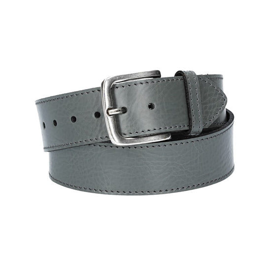 Ledergürtel Kids 30mm abgenäht in Grau mit Dornschließe in Silber - leder-accessoires.com