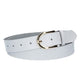 Ledergürtel 30mm in Weiss mit Dornschließe in Light Gold
