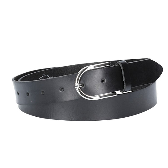 Ledergürtel 30mm in Schwarz mit Dornschließe in Silber - leder-accessoires.com
