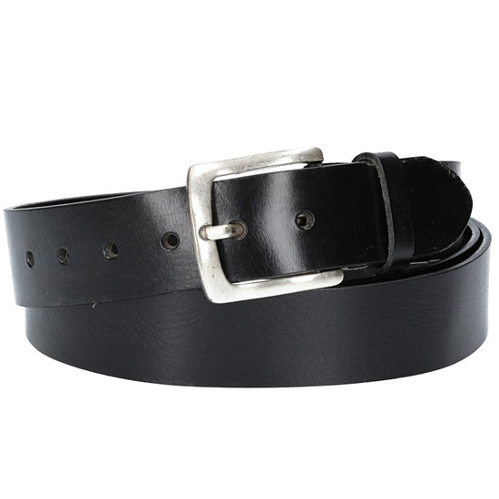 Ledergürtel Überlänge Schwarz 40mm mit glänzender Schließe - leder-accessoires.com