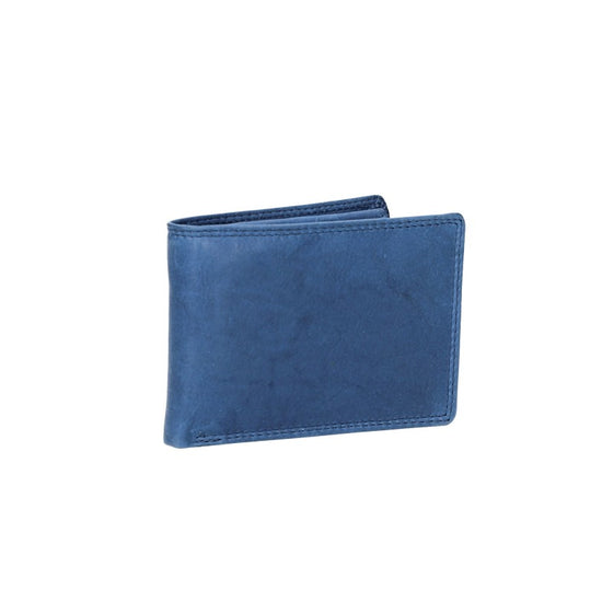 Geldbörse Querformat klein in Blau|Navy aus Leder - leder-accessoires.com