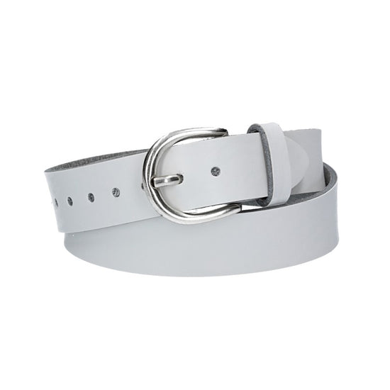 Ledergürtel Kids 25mm in Weiss mit Schließe in Silber - leder-accessoires.com