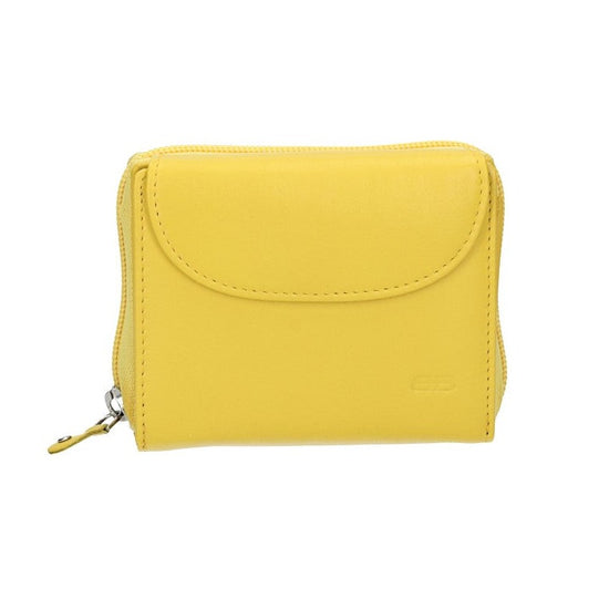 Damenbörse mit Reißverschluss in Gelb aus Leder - leder-accessoires.com