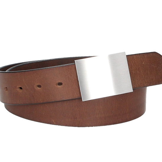 Ledergürtel Cognac 40mm mit Koppelschließe - leder-accessoires.com