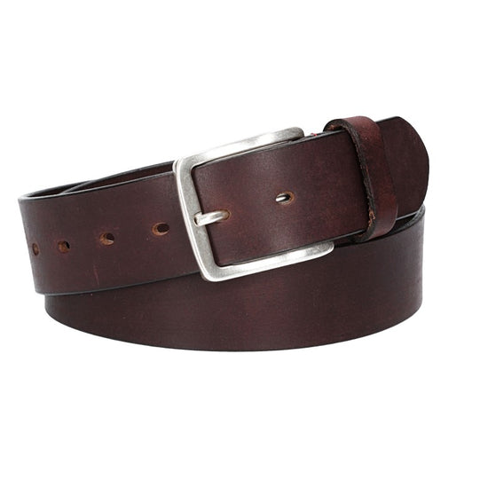 Ledergürtel Rot|Bordeaux 40mm mit Dornschließe in Silber - leder-accessoires.com