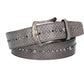 Schlangenledergürtel 40mm Grau mit Nieten und Strass