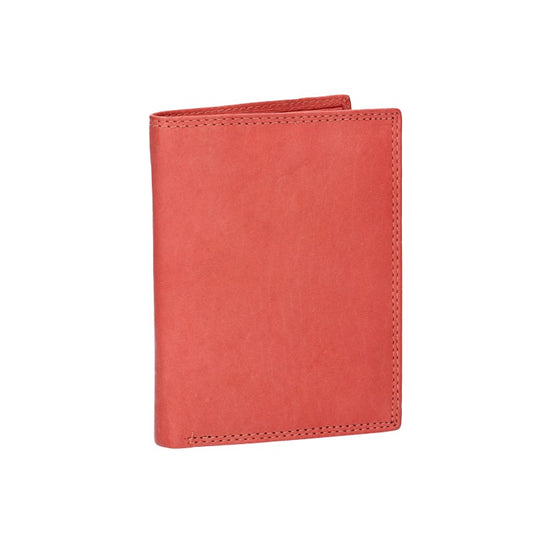 Geldbörse Hochformat in Koralle aus Leder - leder-accessoires.com