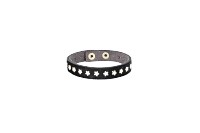 Armband Schwarz|Fell mit Sternen aus Leder - leder-accessoires.com