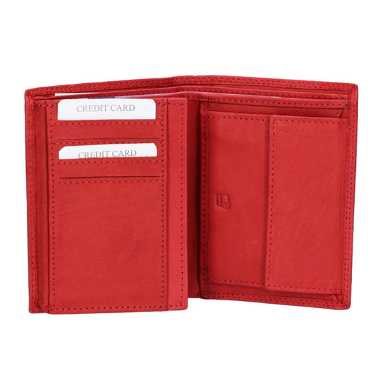 Geldbörse Hochformat in Rot aus Leder - leder-accessoires.com