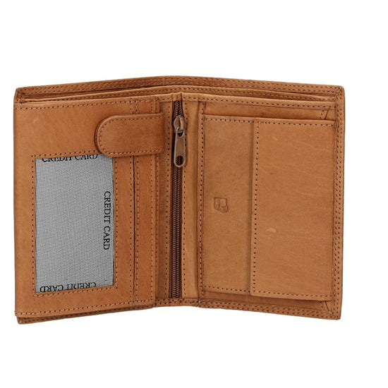 Geldbörse Hochformat mit Riegel in Cognac aus Leder - leder-accessoires.com