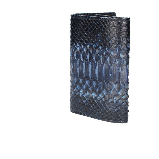 Langbörse mit Überschlag in Blau aus echtem Schlangenleder - leder-accessoires.com