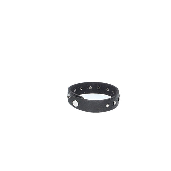Armband mit Swarovski in Schwarz aus Leder - leder-accessoires.com
