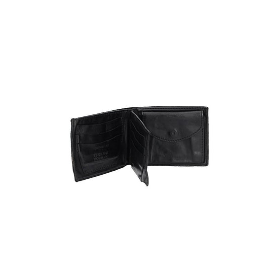 Campomaggi Lederbörse Querformat in Schwarz mit zusätzlicher Klappe - leder-accessoires.com