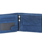 Geldbörse Querformat mit Riegel in Blau|Navy aus Leder