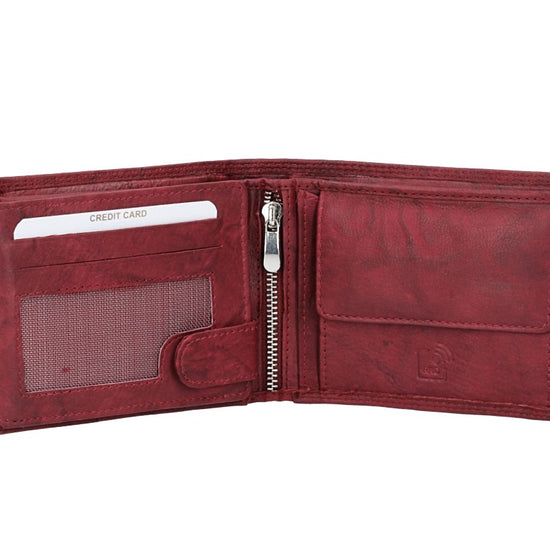 Geldbörse Querformat mit Riegel in Beere|Bordeaux aus Leder - leder-accessoires.com