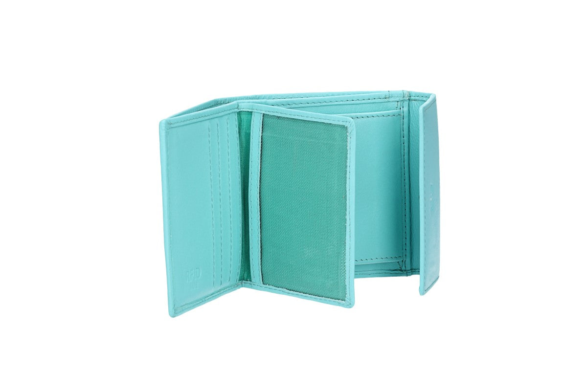 Geldbörse in Türkis aus Leder - leder-accessoires.com